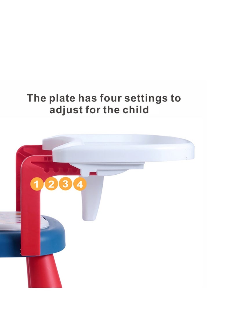 MIXDE Baby Travel Feeding Chair, Portable Booster Seat with Dining Tray for Indoor & Outdoor Use (Red) - Image 2
